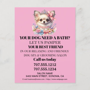 Dog grooming business personalized flyer