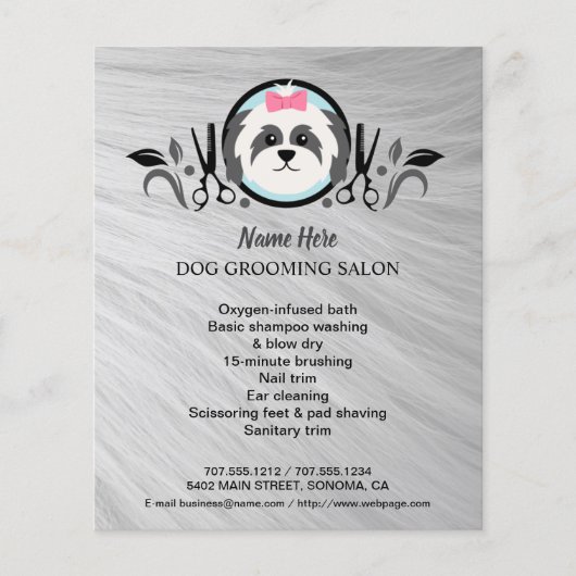 Dog grooming business personalized flyer (Voorkant)