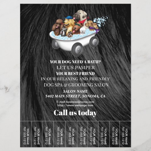 Dog grooming business personalized flyer (Voorkant)