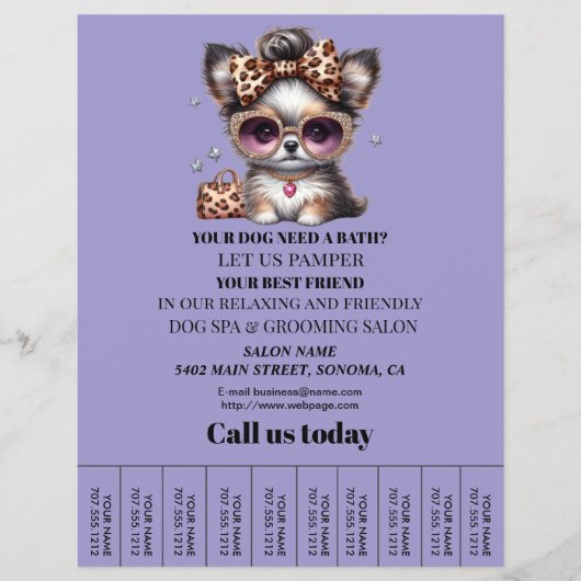 Dog grooming business personalized flyer (Voorkant)