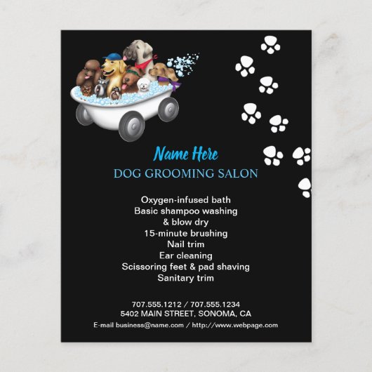Dog grooming business personalized flyer (Voorkant)
