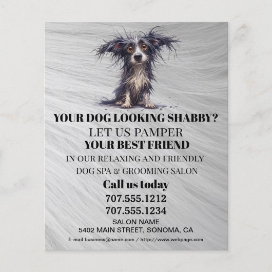 Dog grooming business personalized flyer (Voorkant)