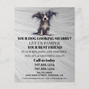 Dog grooming business personalized flyer