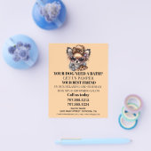 Dog grooming business personalized flyer (Enkel)
