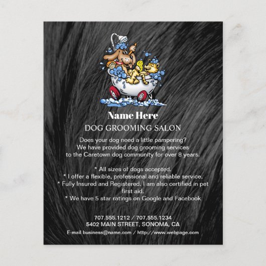Dog grooming business personalized flyer (Voorkant)