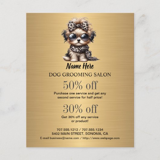 Dog grooming business personalized flyer (Voorkant)
