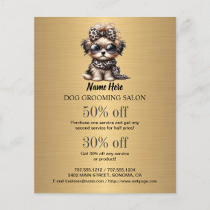 Dog grooming business personalized flyer