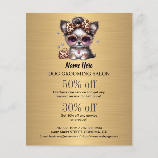 Dog grooming business personalized flyer (Voorkant)