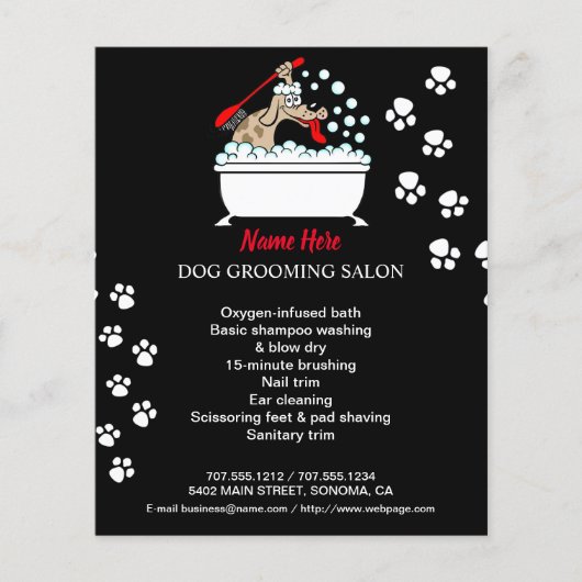 Dog grooming business personalized flyer (Voorkant)