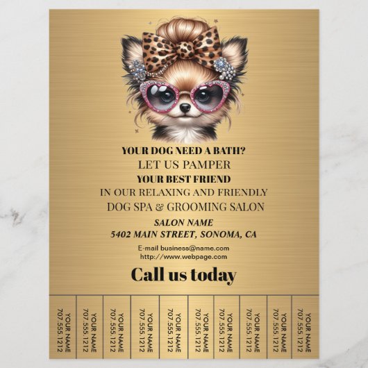 Dog grooming business personalized flyer (Voorkant)