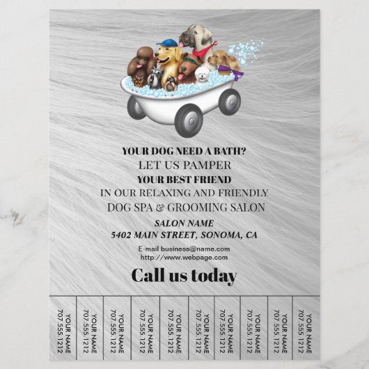 Dog grooming business personalized flyer (Voorkant)
