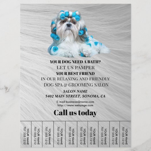 Dog grooming business personalized flyer (Voorkant)