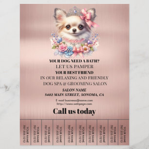 Dog grooming business personalized flyer