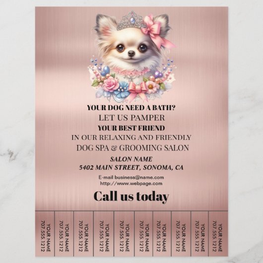 Dog grooming business personalized flyer (Voorkant)
