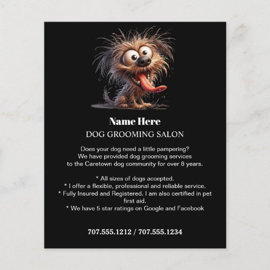 Dog grooming business personalized flyer (Voorkant)
