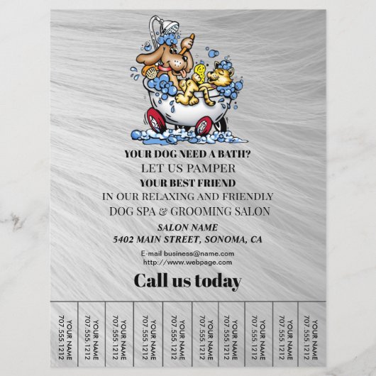 Dog grooming business personalized flyer (Voorkant)