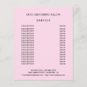 Dog grooming business personalized flyer (Achterkant)