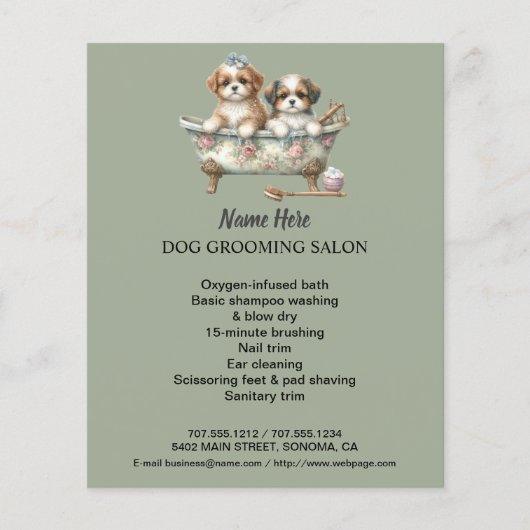 Dog grooming business personalized flyer (Voorkant)