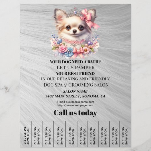 Dog grooming business personalized flyer (Voorkant)
