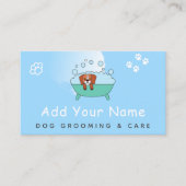 Dog Grooming Care Haircut Funny Pet Bubble Bath Visitekaartje (Voorkant)