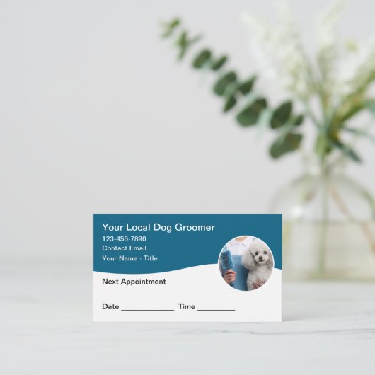 Dog Grooming Customer Appointment Cards Afsprakenkaartje (Staand voorkant)