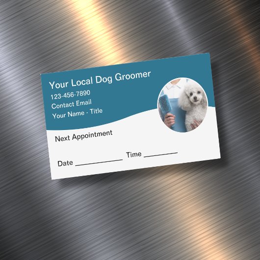 Dog Grooming Customer Magnetic Appointment Cards Magnetisch Visitekaartje