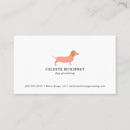 Dog Grooming Dachshund Visitekaartje (Voorkant)
