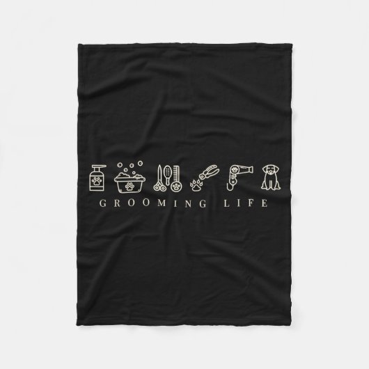 Dog Grooming Dog Groomer Life Work Pet Groomer Ico Fleece Deken (Voorkant)