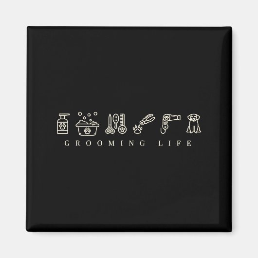 Dog Grooming Dog Groomer Life Work Pet Groomer Ico Magneet (Voorkant)