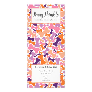 Dog Grooming, Doggie bone Groomer Reclamekaart