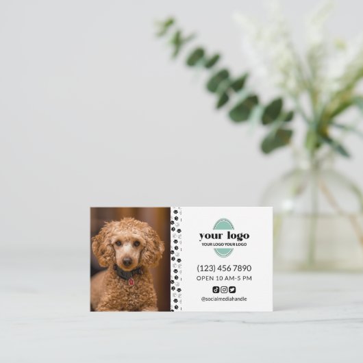Dog Grooming Foto Logo Social Media Visitekaartje (Staand voorkant)