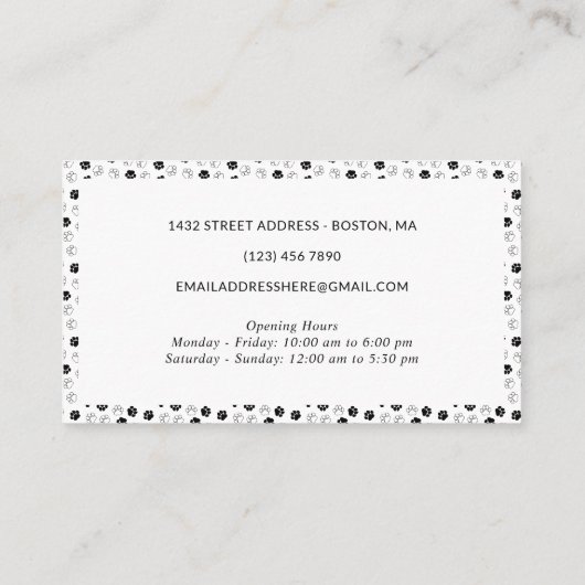 Dog Grooming Foto Logo Social Media Visitekaartje (Achterkant)