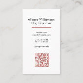 Dog Grooming Fun QR Code Visitekaartje (Achterkant)