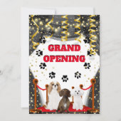 Dog grooming grand opening VIP red tappet Kaart (Voorkant)
