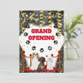 Dog grooming grand opening VIP red tappet Kaart (Staand voorkant)