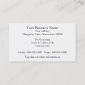 Dog grooming hiry sheepdog visitekaartje (Achterkant)