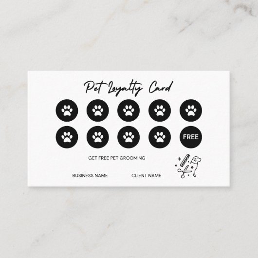 Dog Grooming Klantenkaartje (Voorkant)