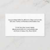 Dog Grooming Logo | Gelukkige puppy Visitekaartje (Achterkant)