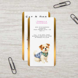 Dog Grooming Personalized Gold Elegant Collection Visitekaartje