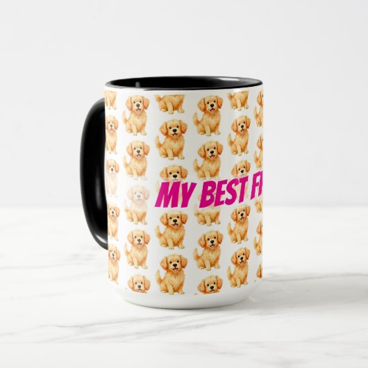Dog Grooming Personalized Luxury Modern Collection Mok (Voorkant links)