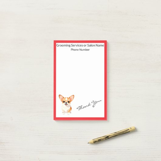 Dog Grooming Personalized Luxury Trendy Collection Post-it® Notes (Op bureau)