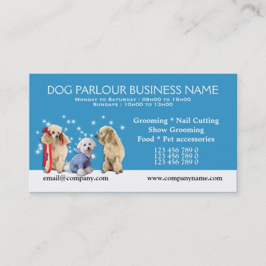 Dog grooming pet care PERSONALIZE Kortingskaartje (Voorkant)