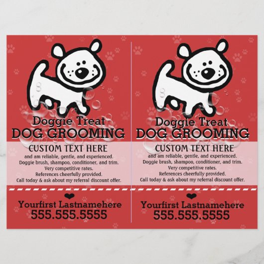 Dog Grooming.Pet Groomer.2 voor 1.. Flyer (Voorkant)