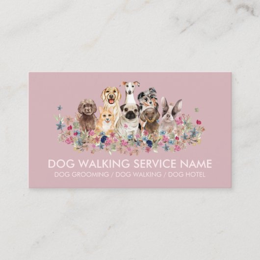 Dog Grooming Pet Service Cute Visitekaartje (Voorkant)