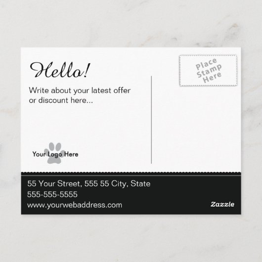 Dog Grooming Post Kaart -  (Achterkant)