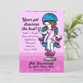 Dog Grooming promotionele sjabloon Kaart (Staand voorkant)