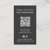 Dog Grooming QR code grappige Franse Bulldog Visitekaartje (Achterkant)