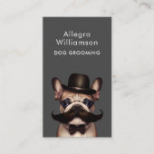 Dog Grooming QR code grappige Franse Bulldog Visitekaartje (Voorkant)