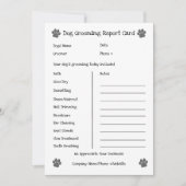 Dog Grooming Report Kaart (Voorkant)