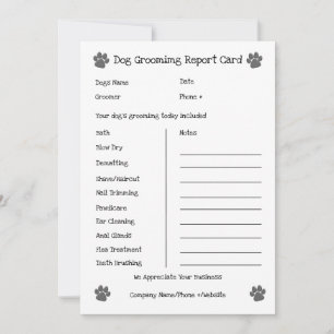 Dog Grooming Report Kaart